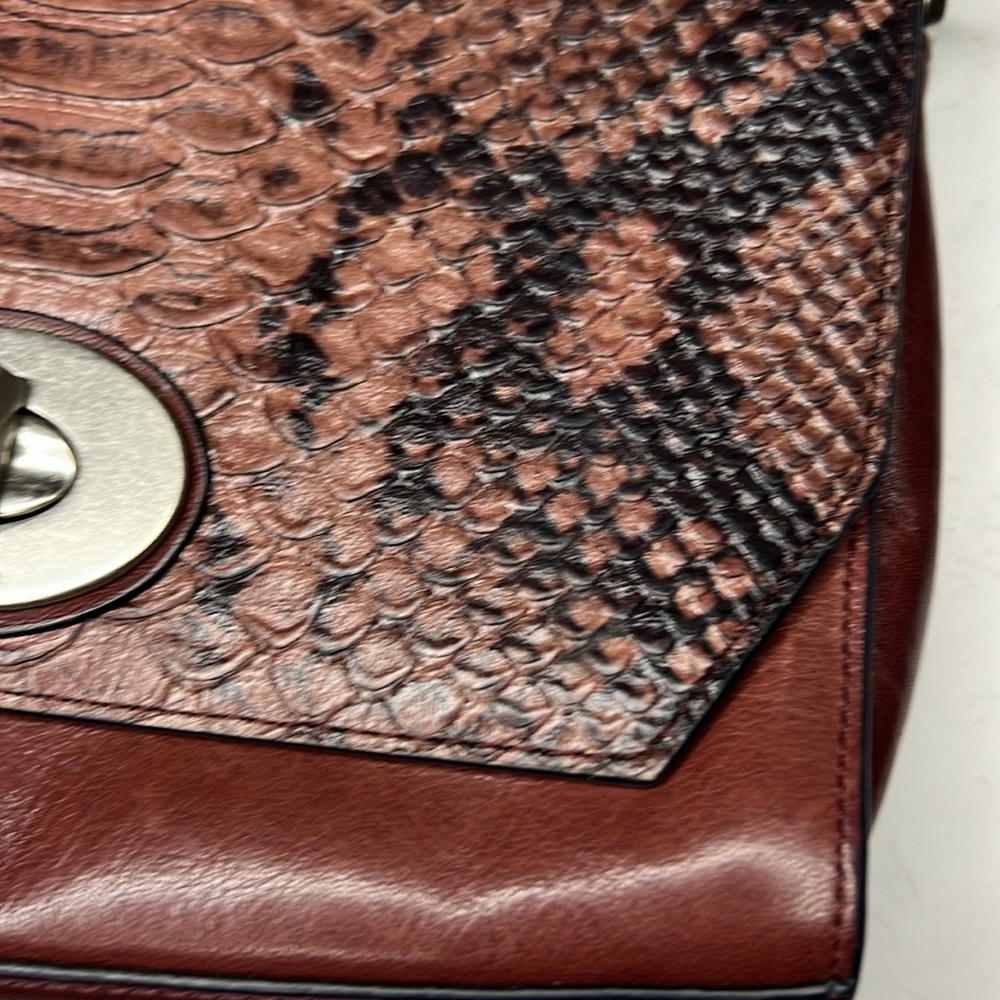 Coach Leather Crossbody Python Embossed Handbag - Picture 16 of 16